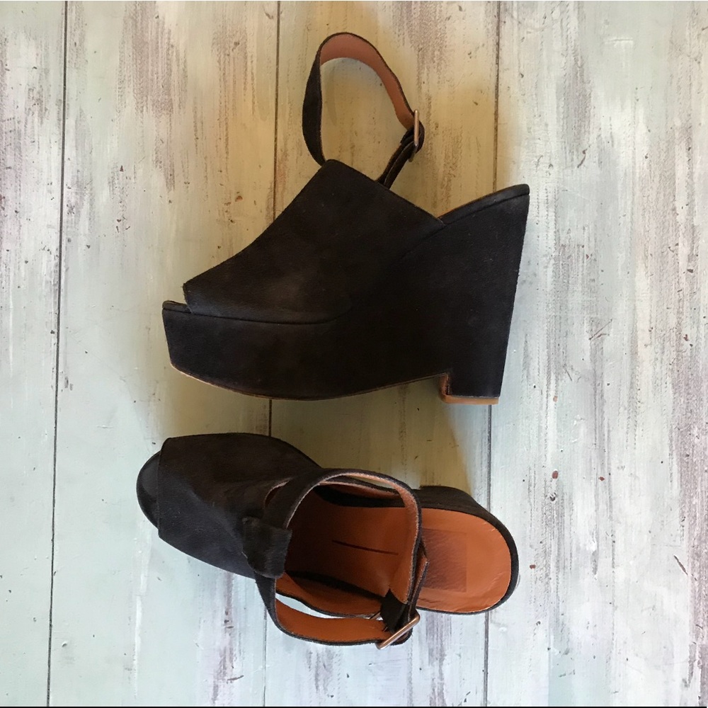 Black suede heels